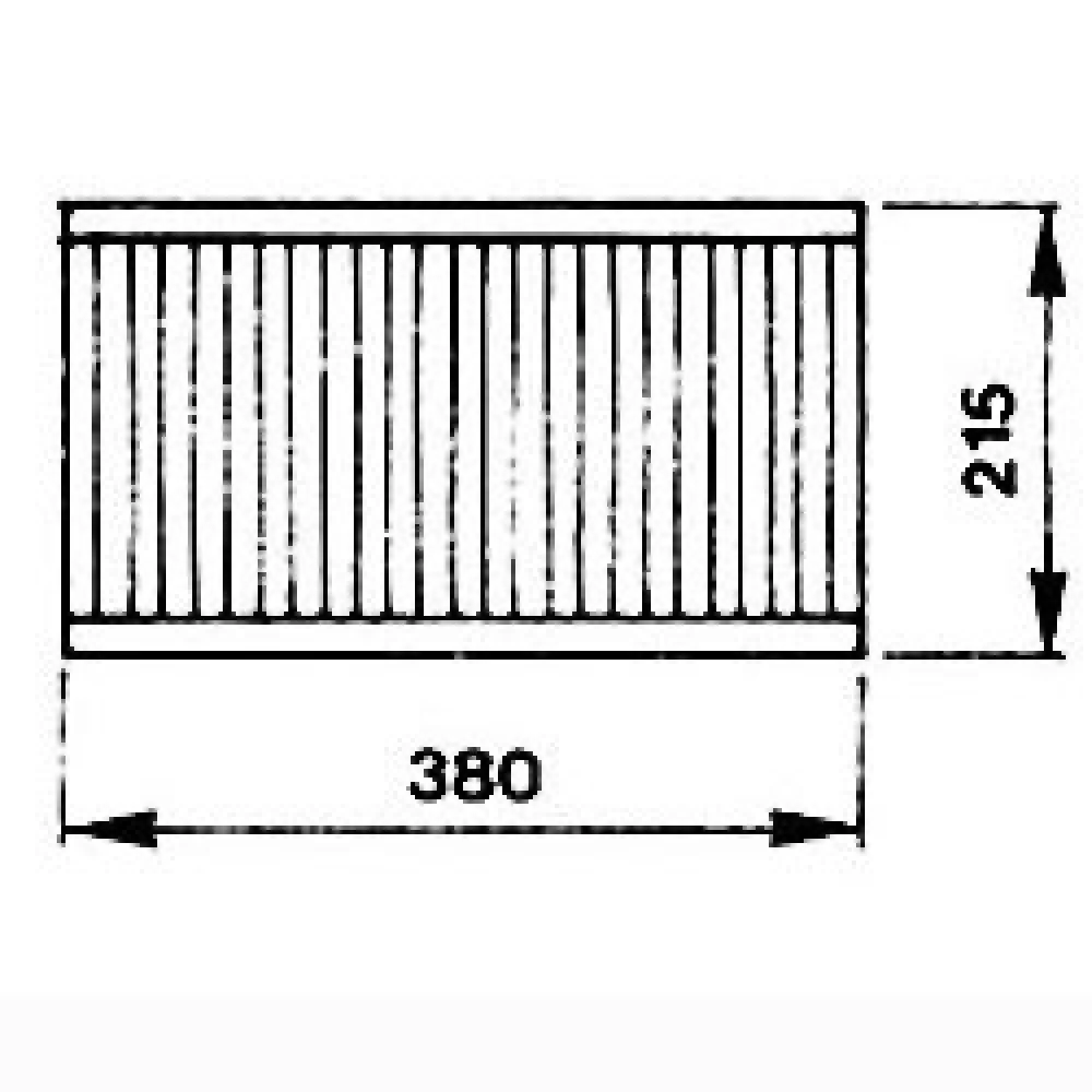 1/2 grill, mått 380x215 mm