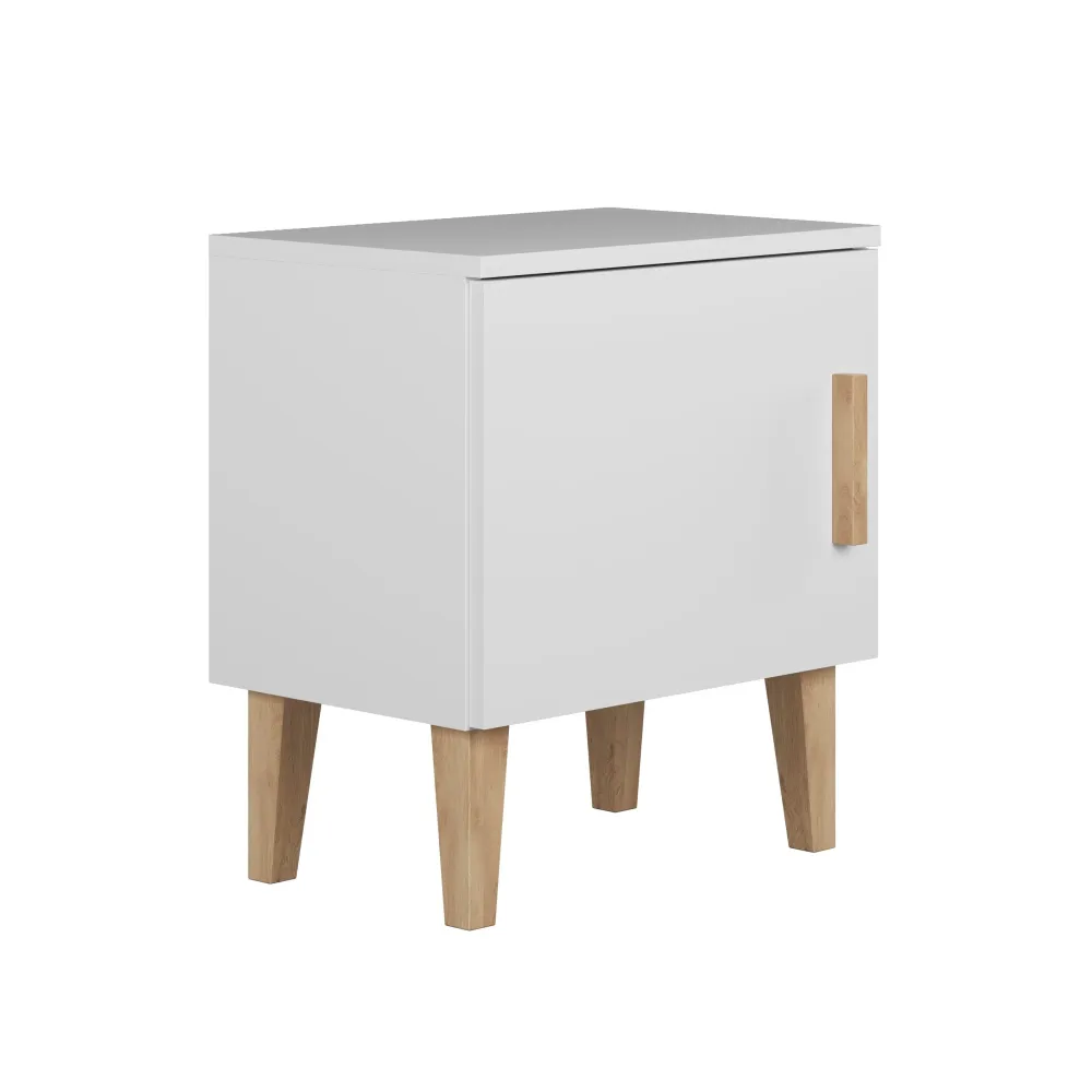 Bedside Table Kubi - White 4 Pillowcases