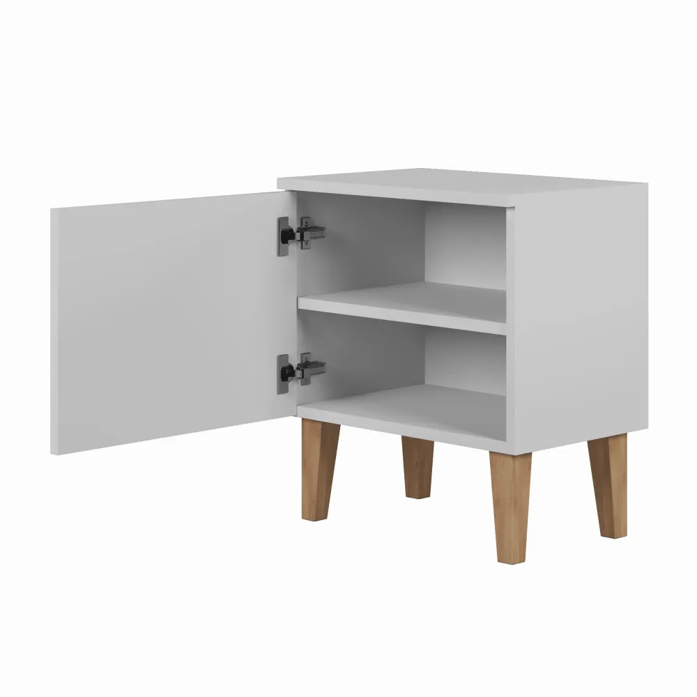 Bedside Table Kubi - White 4 Pillowcases