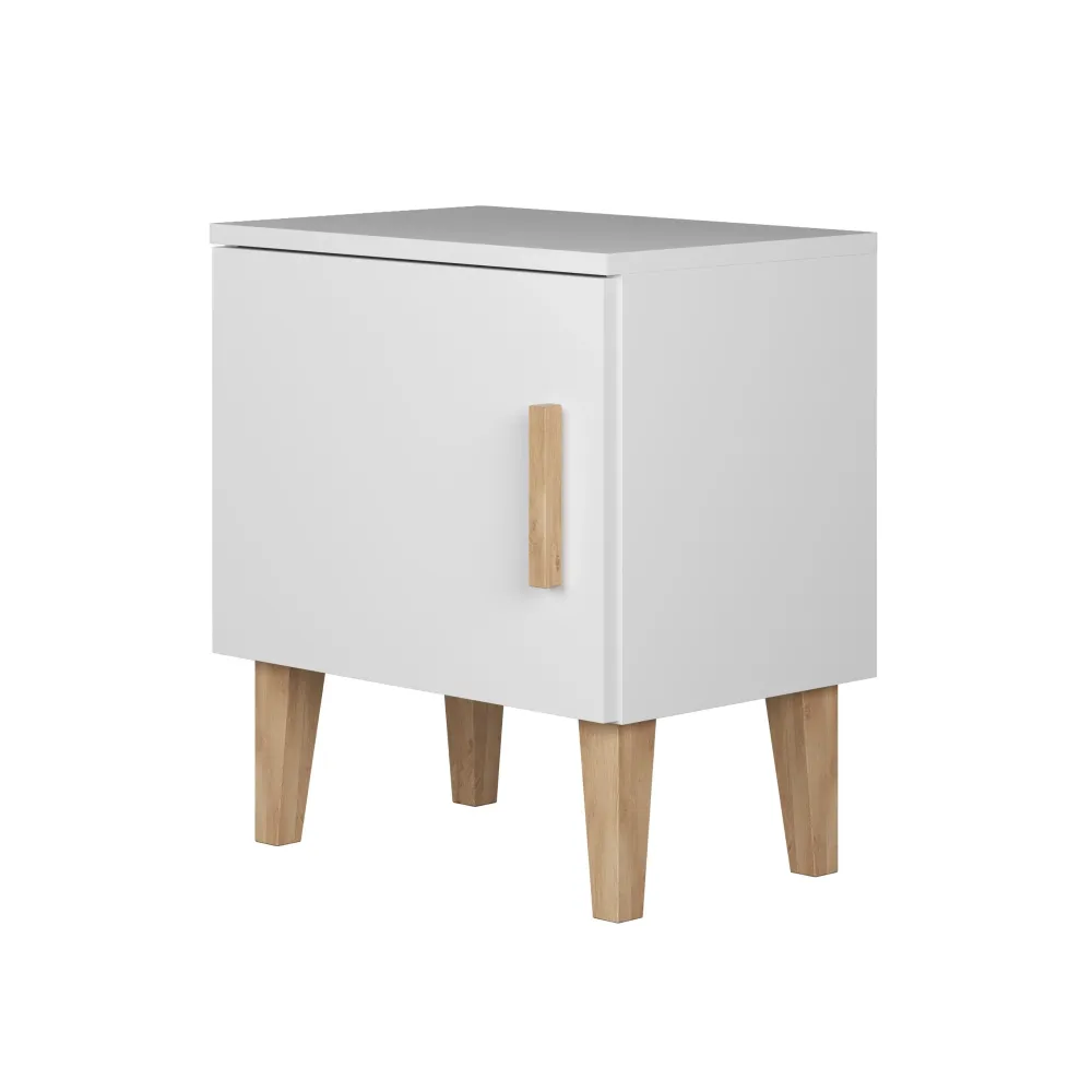 Bedside Table Kubi - White 4 Pillowcases