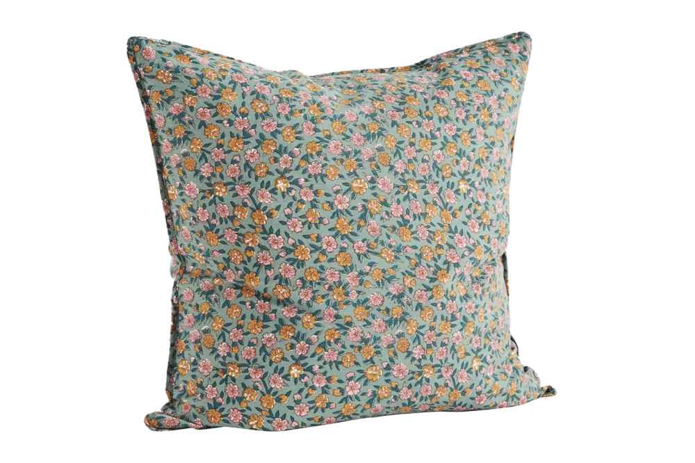 Blommig kuddfodral 50 x 50 cm