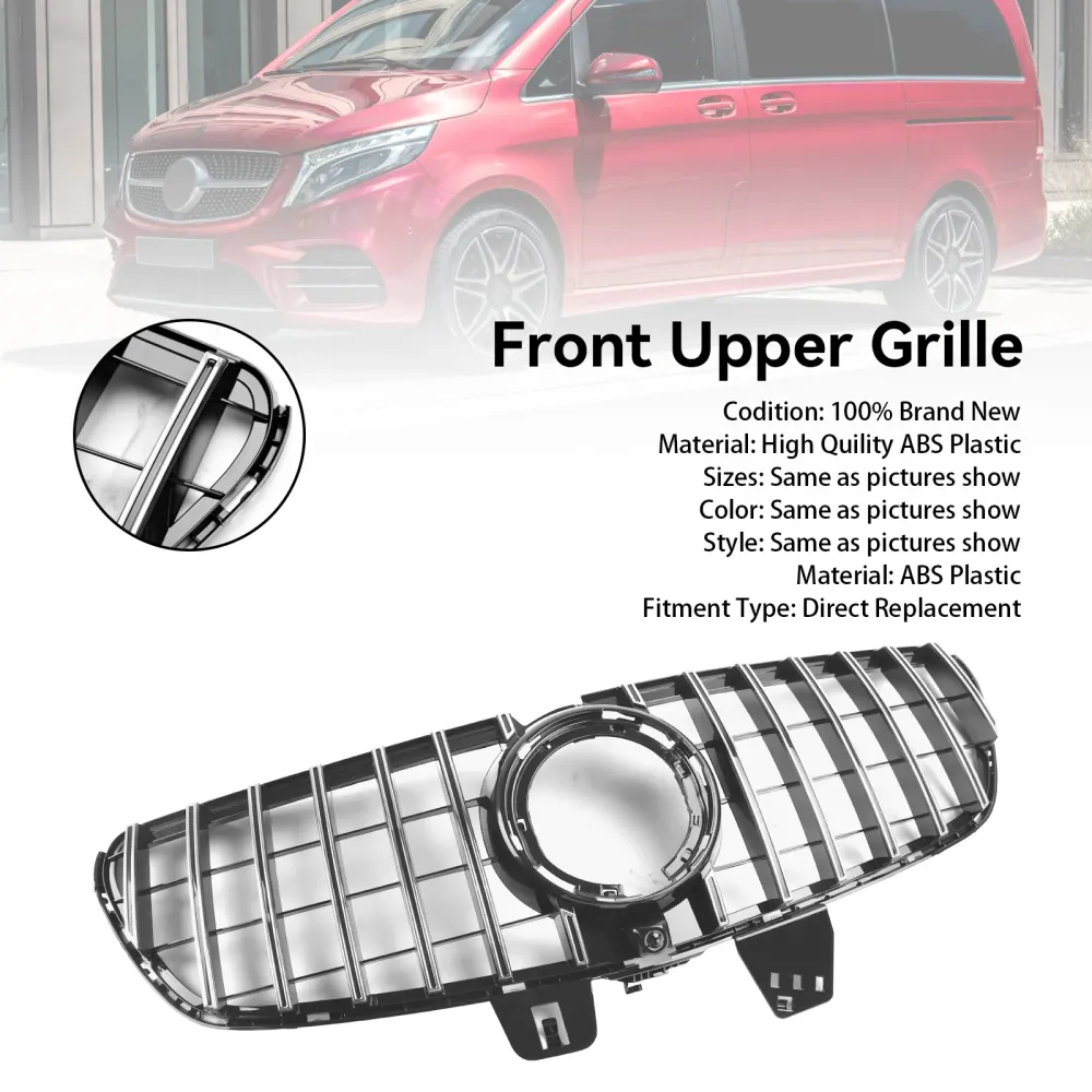 04.2019-2023 V-Klass W447 Mercedes Benz främre övre grillgrill