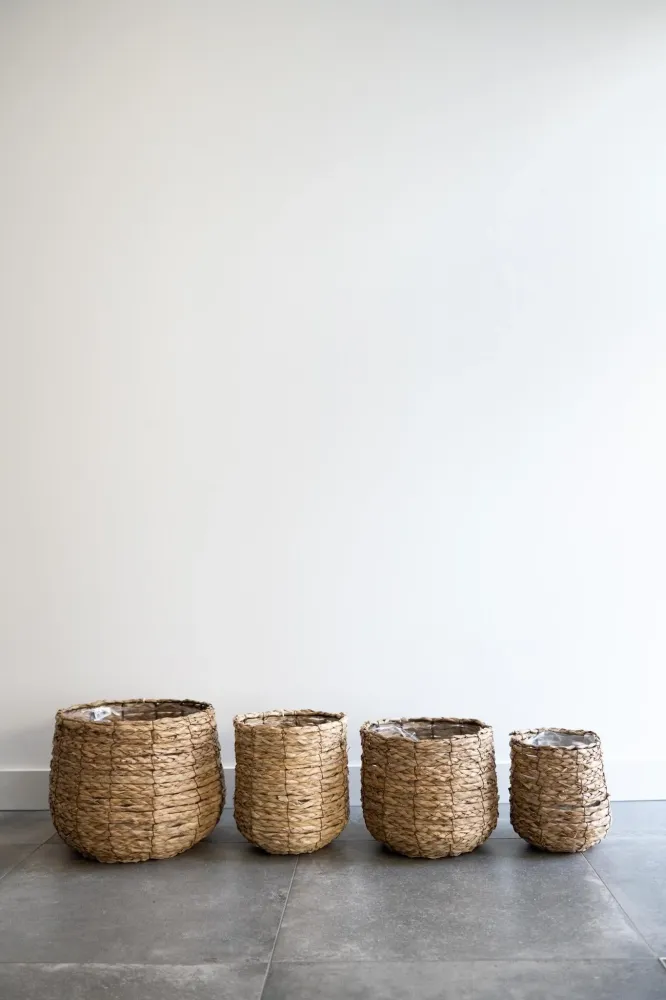 Flätad korg - h28cm, Ø27cm