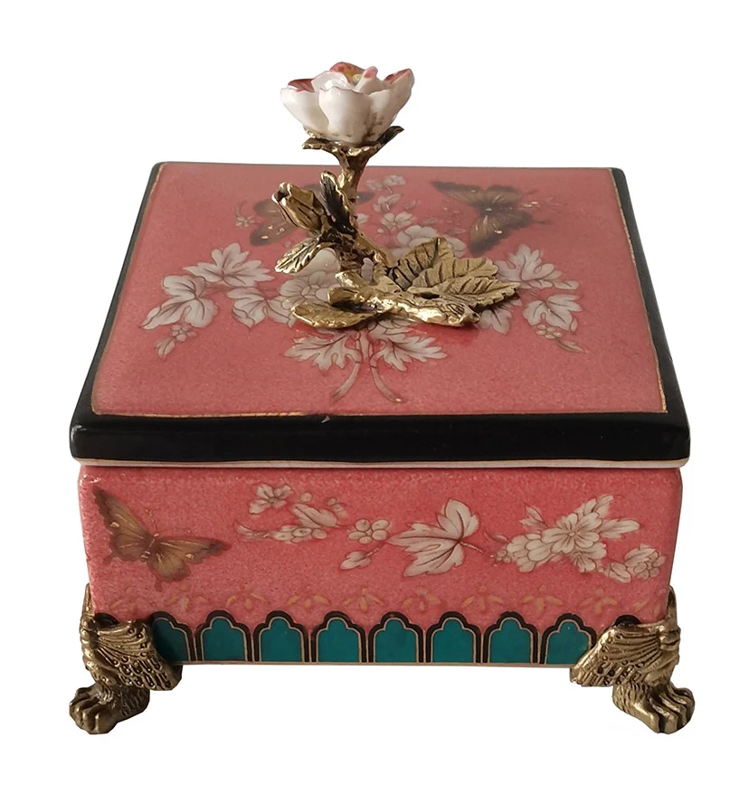 Square Box Brass Flower Timer Function